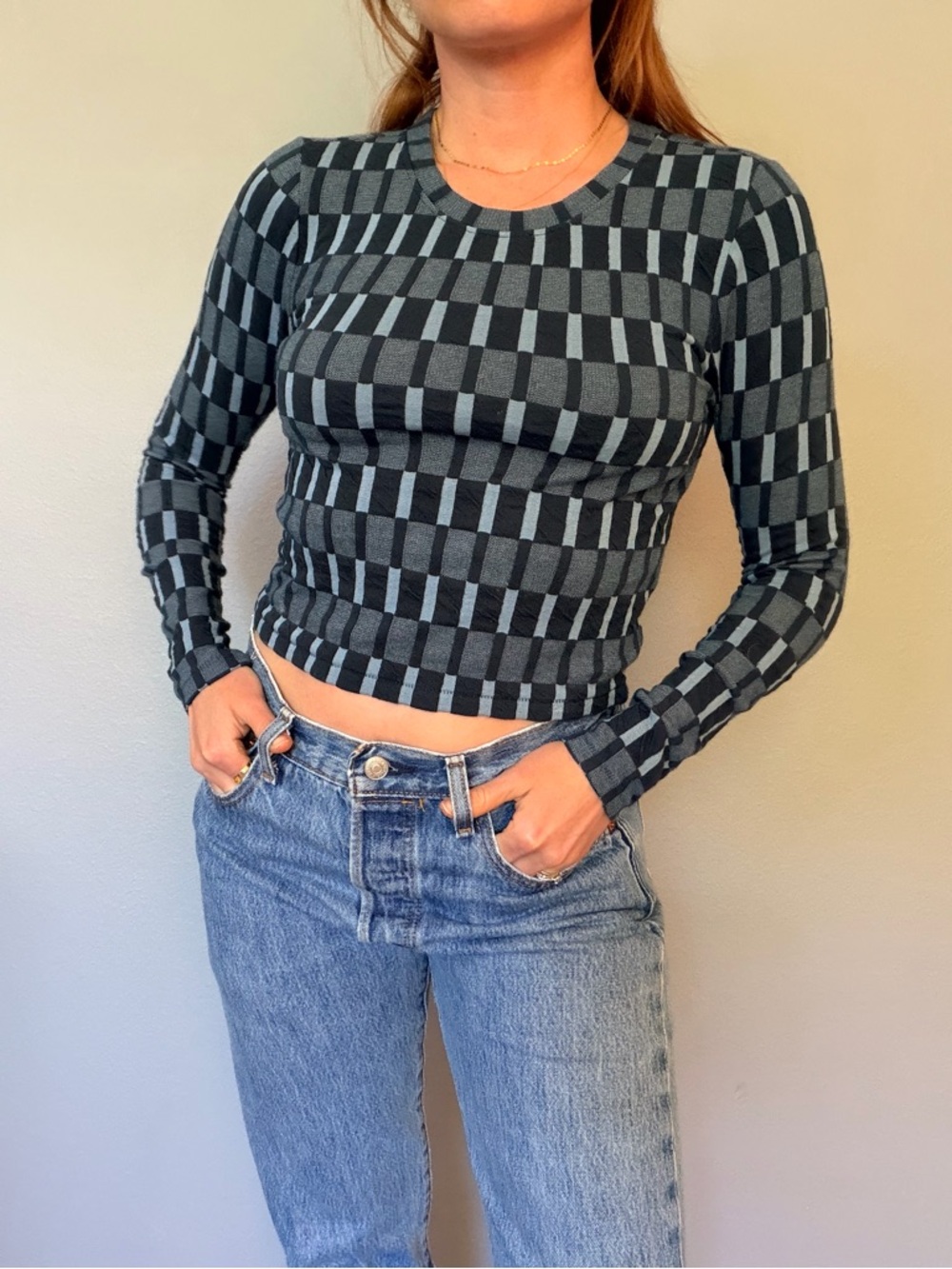 Madewell Blue Checkered Women's top